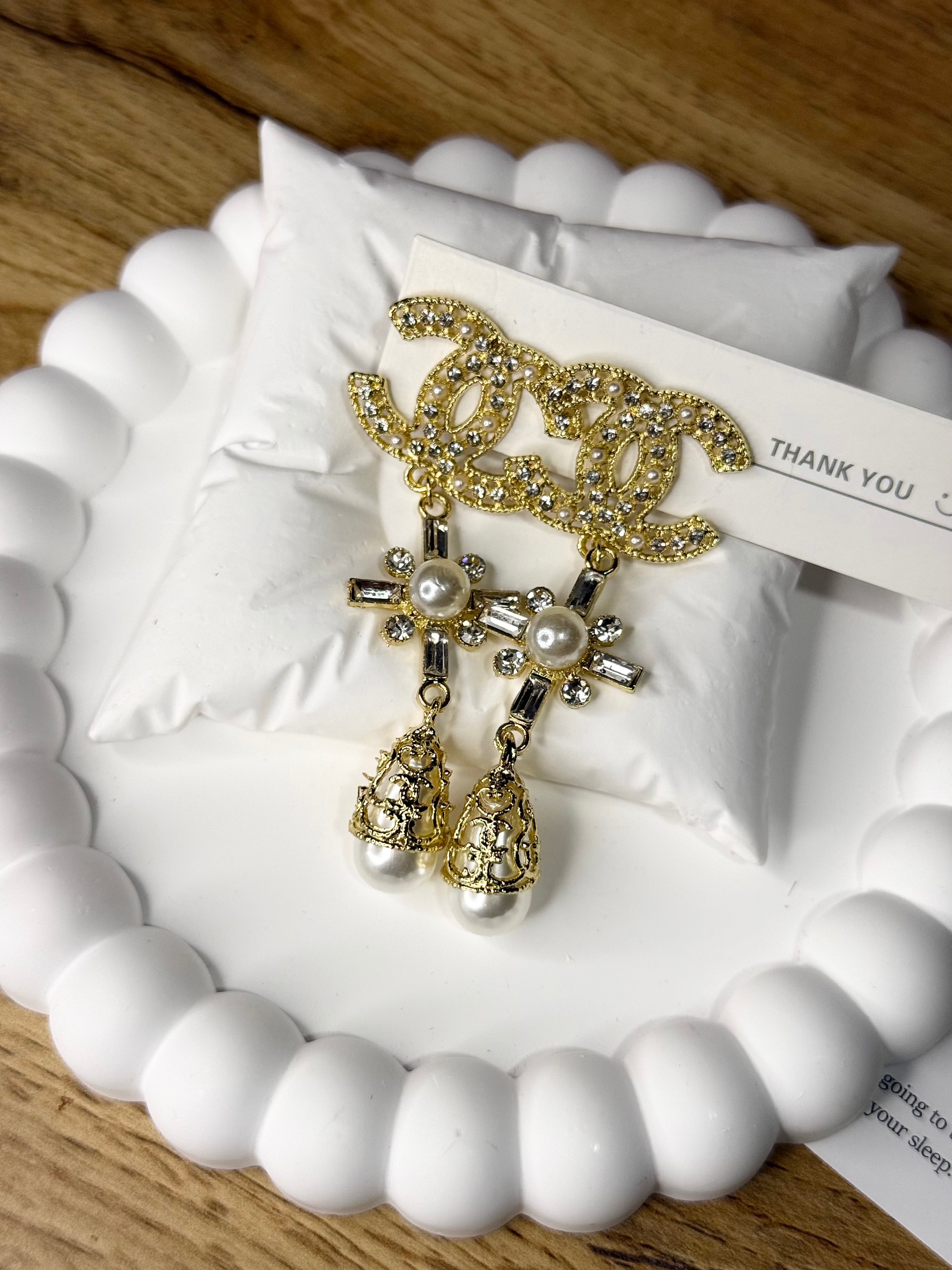 Designer gold earrings