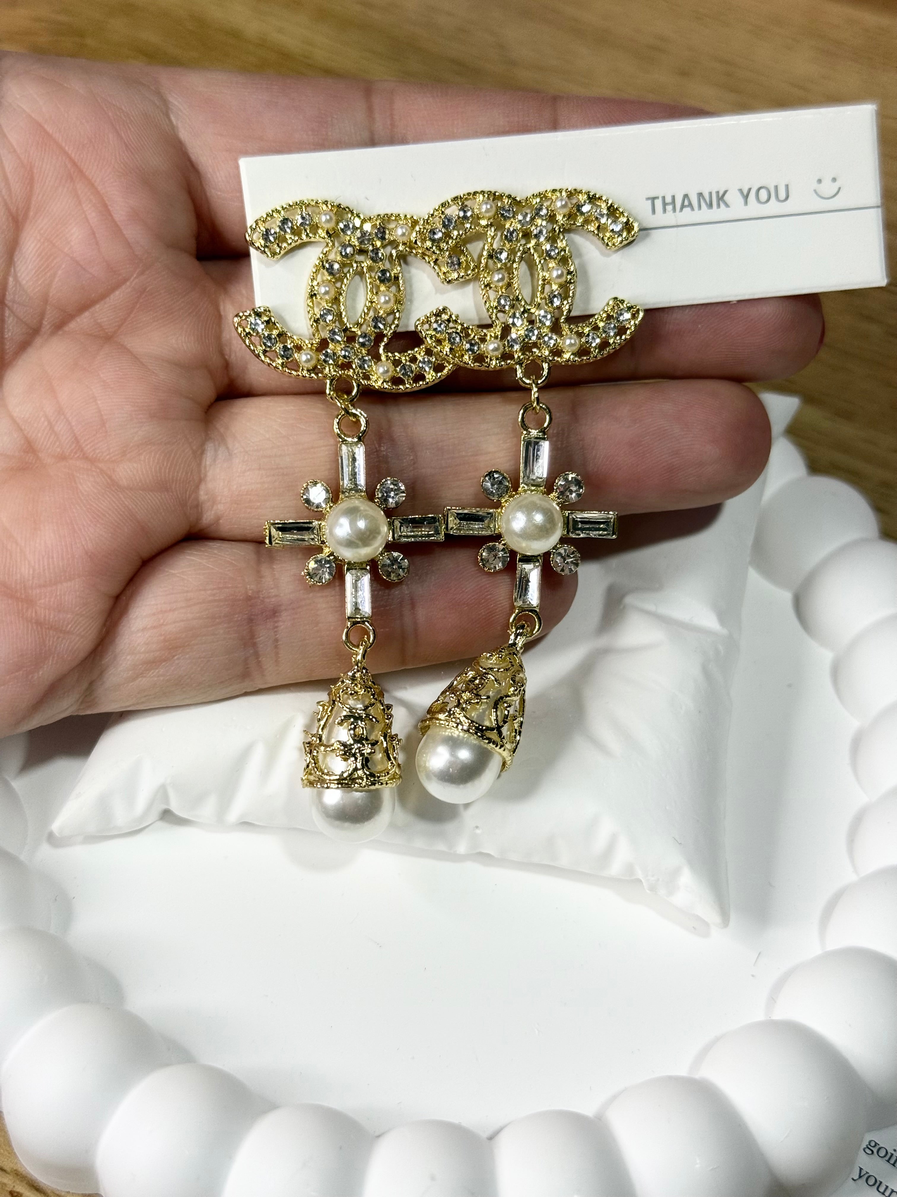 Designer gold earrings