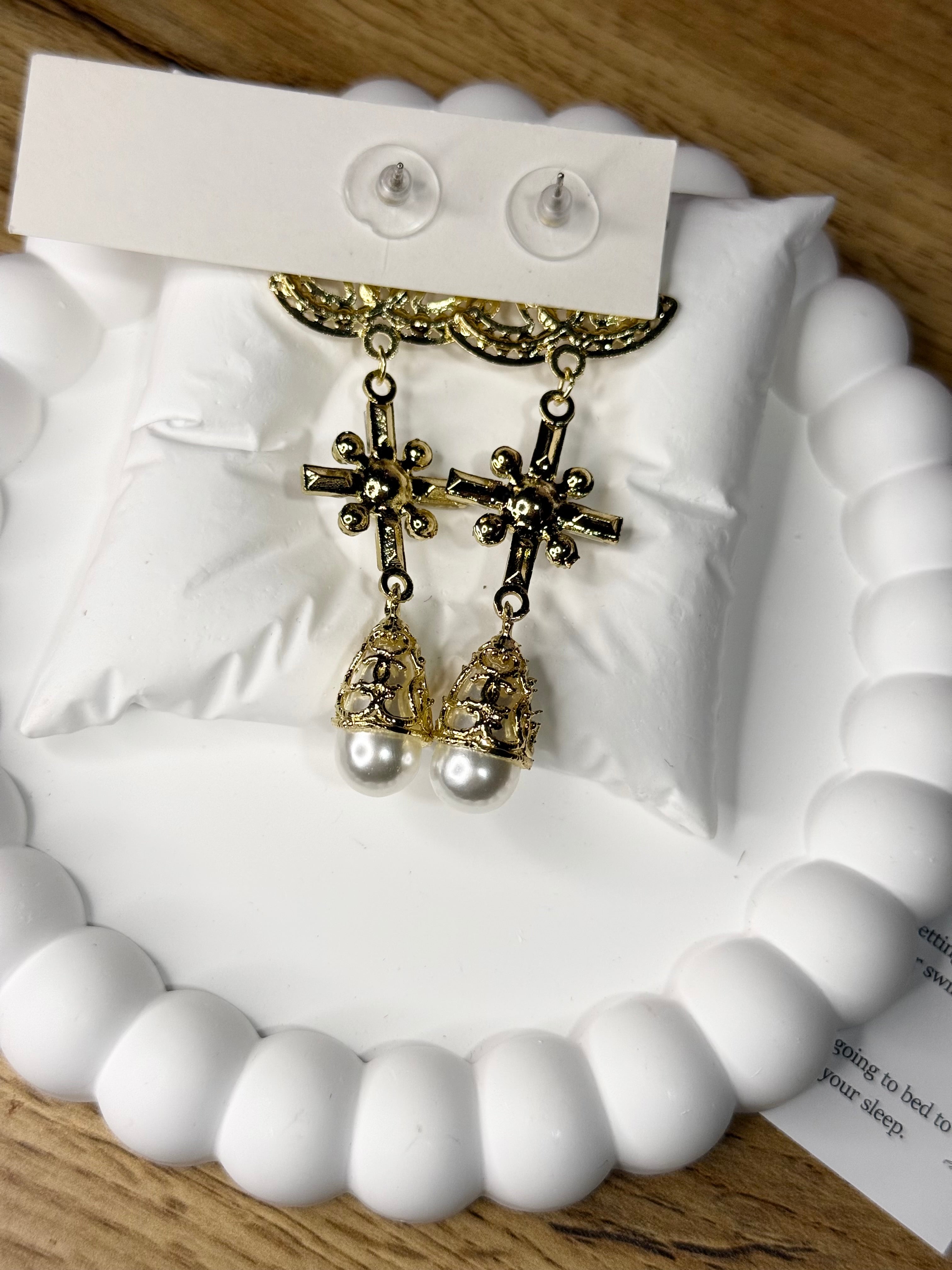 Designer gold earrings